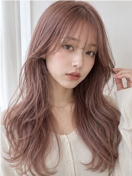 ヘアアンドメイク アース 入間店(HAIR&MAKE EARTH) ピンクベージュ × 韓国風ロング