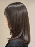 名古屋ミディアムレイヤーストレート艶髪髪質改善ブラウン20代