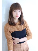 オーロ 宝塚店(ORO)&nbsp;アッシュブラウンの大人かわいいブランジュ小顔くびれセミディ