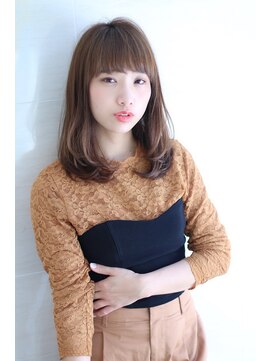 オーロ 宝塚店(ORO) アッシュブラウンの大人かわいいブランジュ小顔くびれセミディ