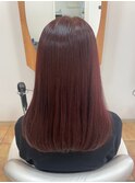 レッドブラウン×セミロング