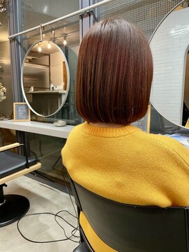 アシェット(assiette) 艶髪 ベリーチョコカラー 丸みボブ ナチュラルボブ【川野 光】