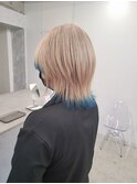 ◯ウルフ×毛先ブルー◯
