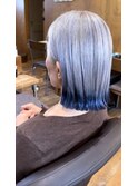 【EIGHT浦和】シルバー×ブルー　裾カラー　貞方style