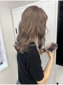 デザインカラー/レイヤーカット/ウェットヘア/オリーブベージュ