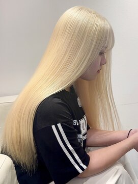 ベレーザ 渋谷(BELEZA) 9766渋谷ブロンドホワイトアッシュ髪質改善ストレート韓国ヘア