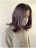 レイヤーカット×ラベンダーカラー