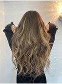 20代30代大人可愛い艶感ハイライトバレイヤージュ6Dエクステ