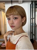 honen【薬院】ハイトーンベージュ×切りっぱなしボブ