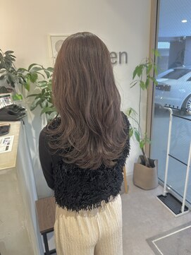 マロンカラー/ブリーチなし/ダブルカラー/レイヤーカット/学割