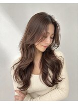 ヘアデザイン アンジェロカフェ(Hair Design Angelo cafe) 韓国風巻き髪ロング×ブラウニーカラー【20代30代40代】