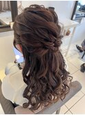 ハーフアップ ヘアセット お呼ばれヘアセット