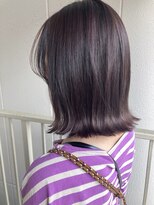 ロカ(roka) 大人ラベンダーピンク ラベージュ切りっぱなしミディアム