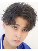 波巻きパーマメンズツイストスパイラルパーマツーブロック