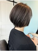 丸みショート × ハイライト