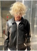 メンズカット　ブリーチカラー　ブロンドヘア