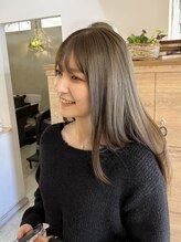 ヘアーアートシフォン 川口東口店(hair art chiffon)&nbsp;ミルクティーブロンド/似合わせ前髪カット/小顔ロングヘア
