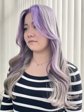 タイドヘアー 高槻2号店(TIDE HAIR) デザインカラー 【 gray ×  purple  】
