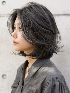 アルトリスト(Altruist Aging×HAIR&SPA) ★ダークアッシュ大人ガーリーボブ着物ミディアムレイヤーカット