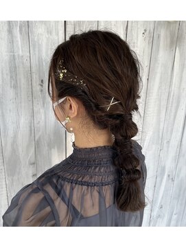 エスハートオブヘアー 植田店(ES Heart of HAIR) ゆるふわ編みおろしヘアアレンジ