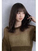 透明感ナチュラルカラー×重めバング