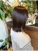 【藤枝】艶ブラウン切りっぱなしボブ