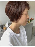 ショートボブ/オレンジベージュ