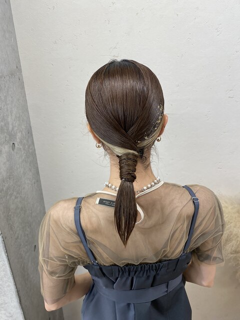 箔付きタイトヘアアレンジ/大宮東口タイトヘアアレンジ