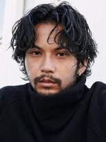 レタッチバイフィフス(RETOUCH by fifth)&nbsp;波巻きパーマメンズマッシュセンターパートツイストパーマウルフ