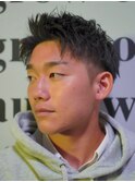 スパイキーショートメンズマッシュツイストパーマツーブロック