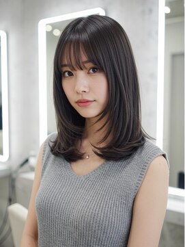 グルグル 下総中山店(GULGUL) 下総中山/ミディアム/顔周り/レイヤーカット/ブリーチなしカラー