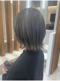 グレージュ　艶髪　髪質改善　ミディアムレイヤー