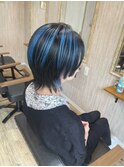 ブルーカラー×レイヤーボブ