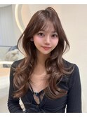 韓国ヘアーハッシュカットレイヤーカットグレージュブリーチ無し