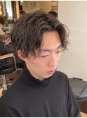 縦落ちセンターパーマ