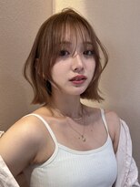 サンドイエナ 横浜店(sand yena)&nbsp;くびレイヤーボブルフネビージュ小顔ワンレンこなれミディ