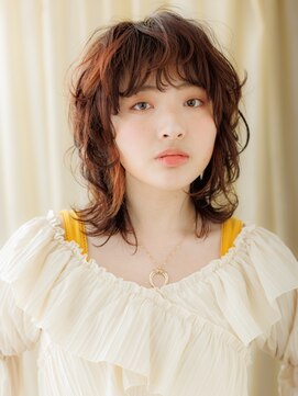 カバーヘア ブリス 大宮西口(COVER HAIR bliss) デザインカラー/オレンジブラウン/レイヤーカット/パーマ/20代e