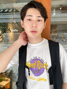 ルービック 難波(Rubik's) メンズ韓国風_簡単スタイリング_マッシュかきあげバングショート