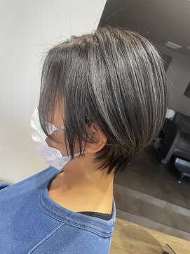 エヌプラス(N+) 黒髪グラデヘアーオリーブグレー小顔に見せるヘアココアベージュ