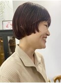 マッシュショート×レッドブラウン