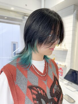 シーン(seen) ★ウルフインナーカラーミントグリーンくびレイヤー★