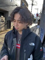 フリーラ 横浜(freera)&nbsp;メンズダークアッシュニュアンスパーマ韓国マッシュウルフカット