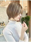長めショートボブ/前下がりショート/くびれショート/30代40代