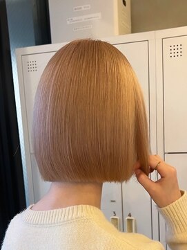 エンター 天神店(ENTER) ブリーチカラー/ブロンドベージュ/切りっぱなしボブ/ENTER天神店