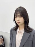 レイヤーミディボブ×ダークグレー