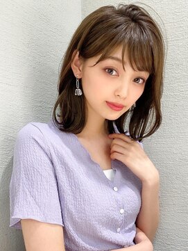 ラルユー 金山(LallYou) 30代シースルーぱっつん前髪で可愛いくびれヘア結べるボブ