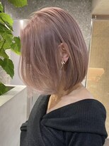 サンクマーケット 渋谷(cinq MARKET)&nbsp;渋谷ブリーチカラータッセルボブ顔周りレイヤー切りっぱなしボブ