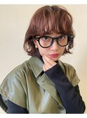 △ボブパーマミディアムパーマチョコレートブラウン