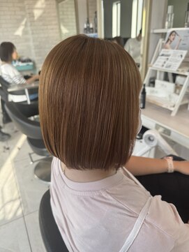 内巻きボブ×ナチュラル縮毛矯正