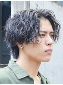 銀座シャドウパーマニュアンスパーマツーブロックメンズパーマ